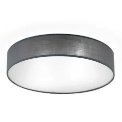 Grå loftlampe Ufo med lærredsskærm
