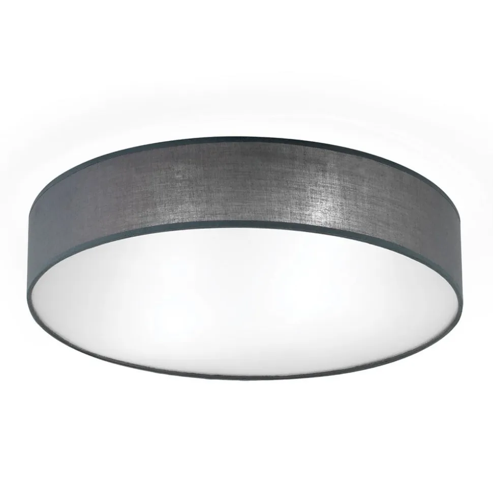 Grå loftlampe Ufo med lærredsskærm