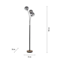Green Widow gulvlampe med glasskærme