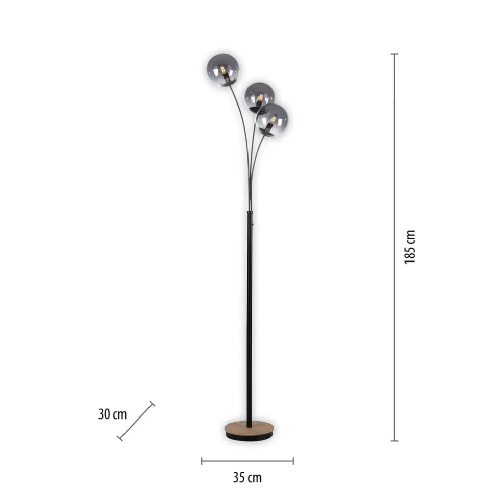 Green Widow gulvlampe med glasskærme