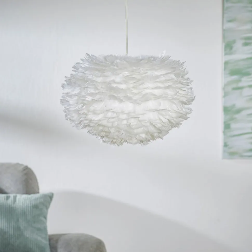 Gåsefjer pendellampe Eos medium, hvid