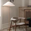 GUBI 9602 gulvlampe, messing, med kanvasskærm