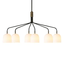 GUBI Lysekrone Howard 6-lys 134x73 cm gunmetal/hvid