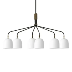 GUBI Lysekrone Howard 6-lys 134x73 cm gunmetal/hvid
