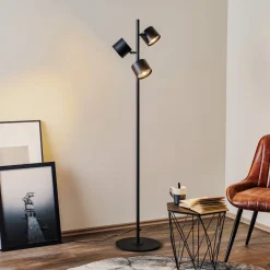 Gulvlampe 1047, 3 lyskilder, sort