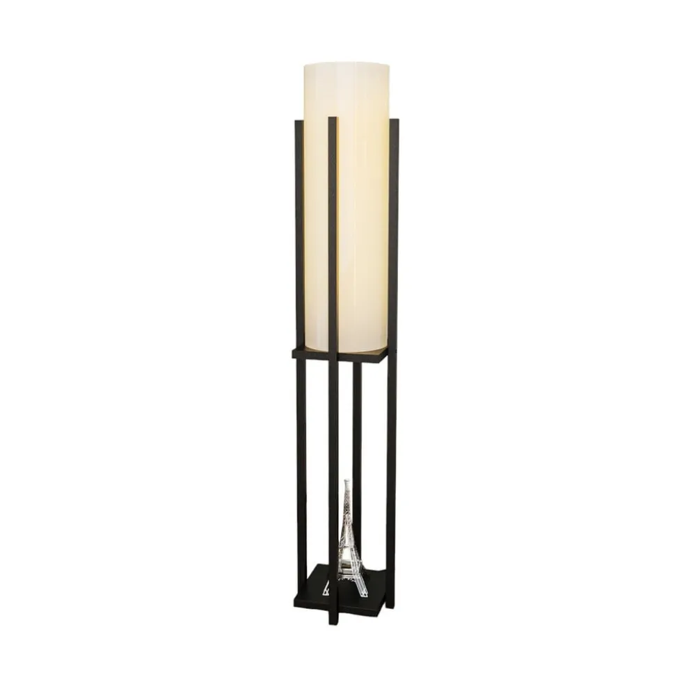 Gulvlampe 8125, sort/hvid, metal/lærred, højde 130 cm