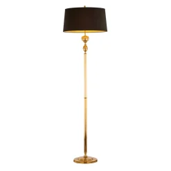 Gulvlampe Baranio med stofskærm