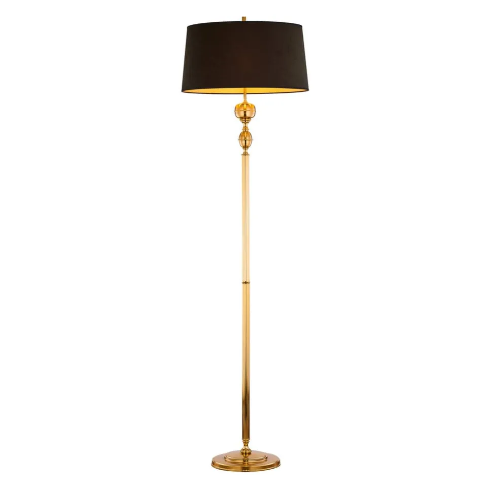 Gulvlampe Baranio med stofskærm