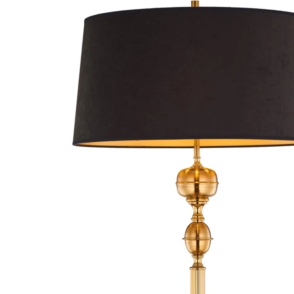 Gulvlampe Baranio med stofskærm