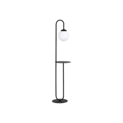 Gulvlampe Bari, sort, metal, glas