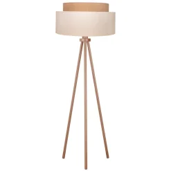 Gulvlampe Boho, trebenet ecru/jute Højde 145 cm