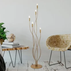 Gulvlampe Bonibon 13237 guldfarvet metal højde 160 cm 5 lyskilder.