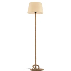 Gulvlampe Corda med stofskærm og tykt reb