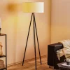 Gulvlampe Corralee i sort og hvid