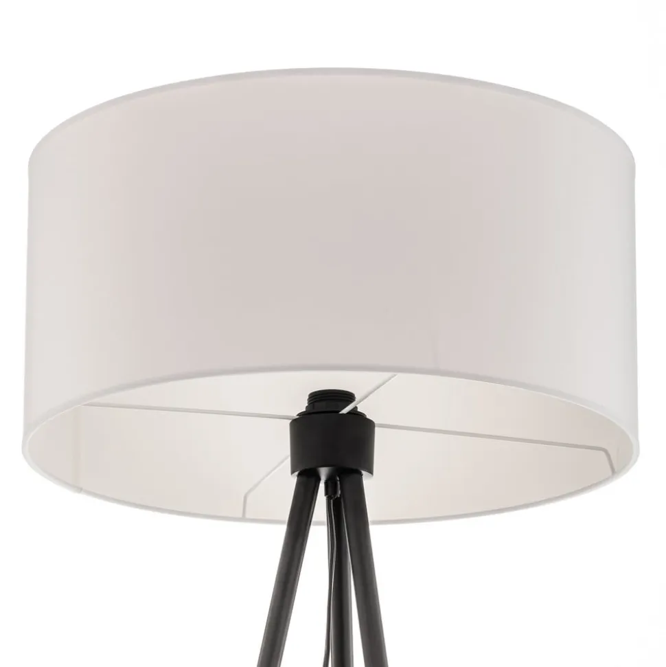 Gulvlampe Corralee i sort og hvid