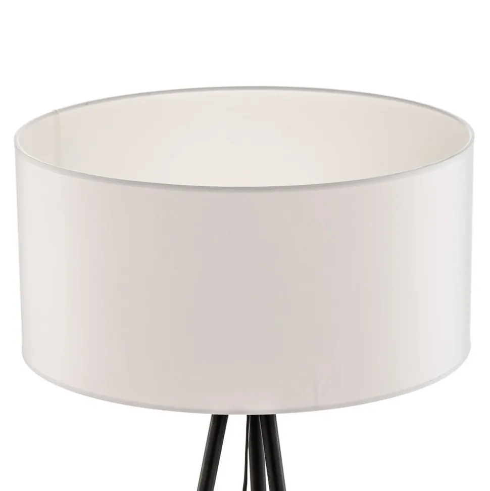 Gulvlampe Corralee i sort og hvid