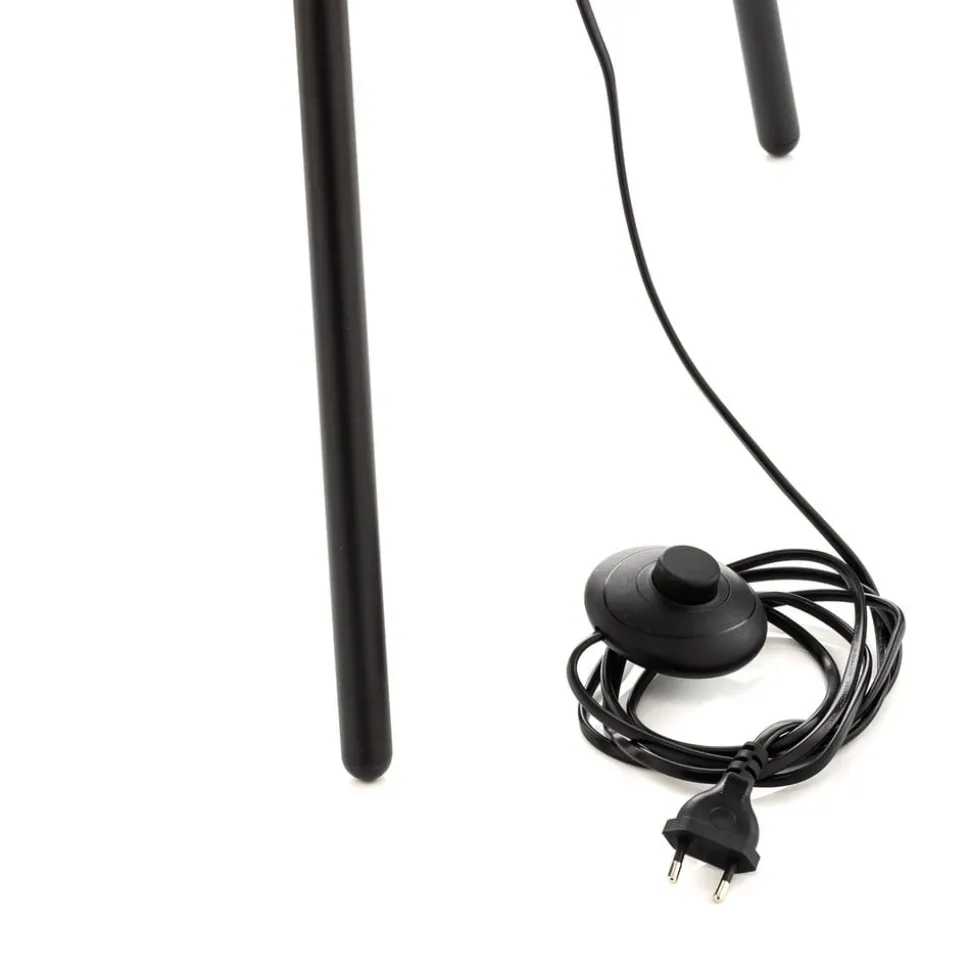 Gulvlampe Corralee i sort og hvid