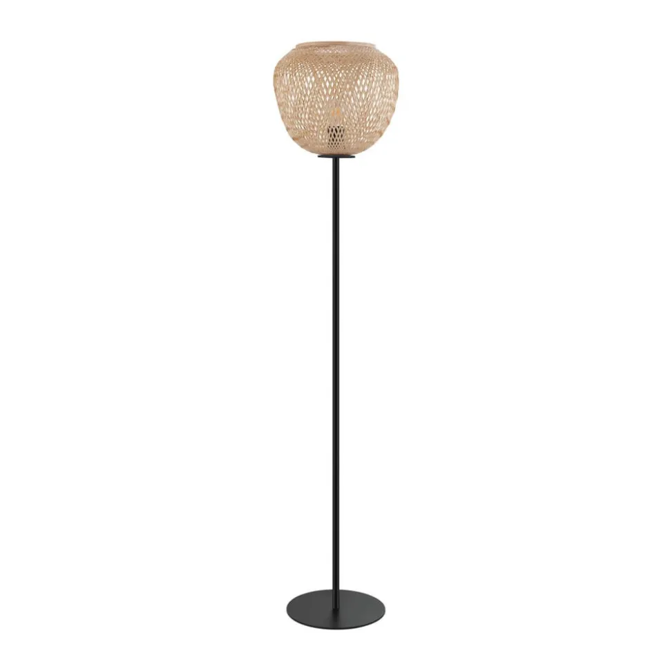 Gulvlampe Dembleby i træ, naturfarver