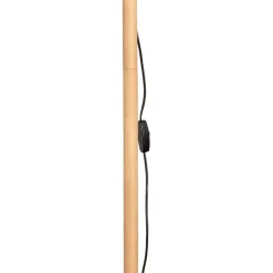 Gulvlampe Deva Nature, tekstil, træ