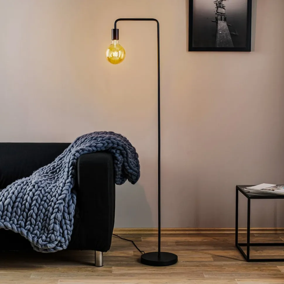 Gulvlampe Diallo uden skærm mat sort