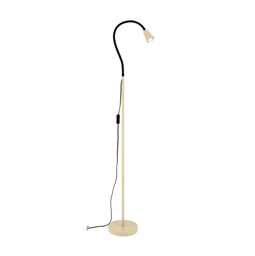 Gulvlampe Dotty, khaki, højde 145 cm, fleksibel arm, GU10