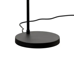 Gulvlampe Emek 4081, sort, skærm i antik guld