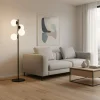 Gulvlampe Faze, sort, glas, højde 130 cm, 4 lyskilder, E27