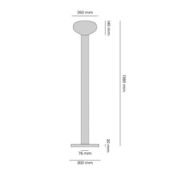 Gulvlampe Flo, beige, højde 138 cm, 1 lyskilde, glas
