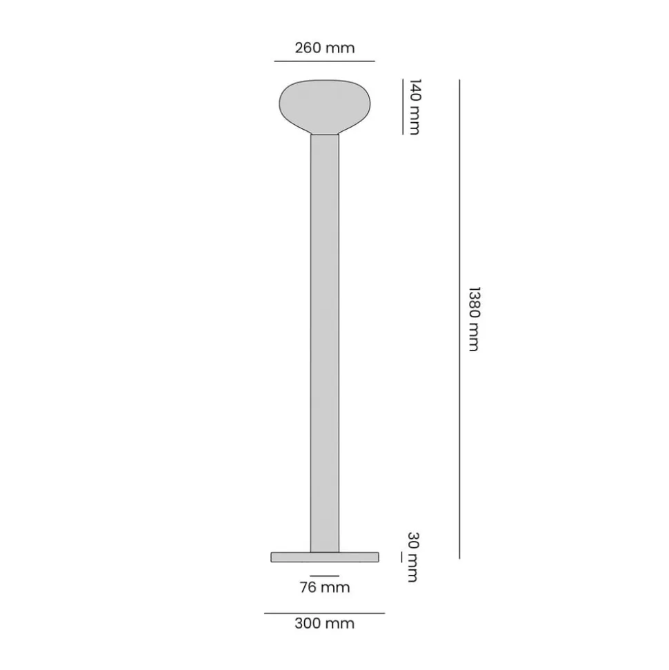 Gulvlampe Flo, beige, højde 138 cm, 1 lyskilde, glas