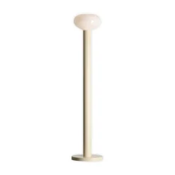 Gulvlampe Flo, beige, højde 138 cm, 1 lyskilde, glas