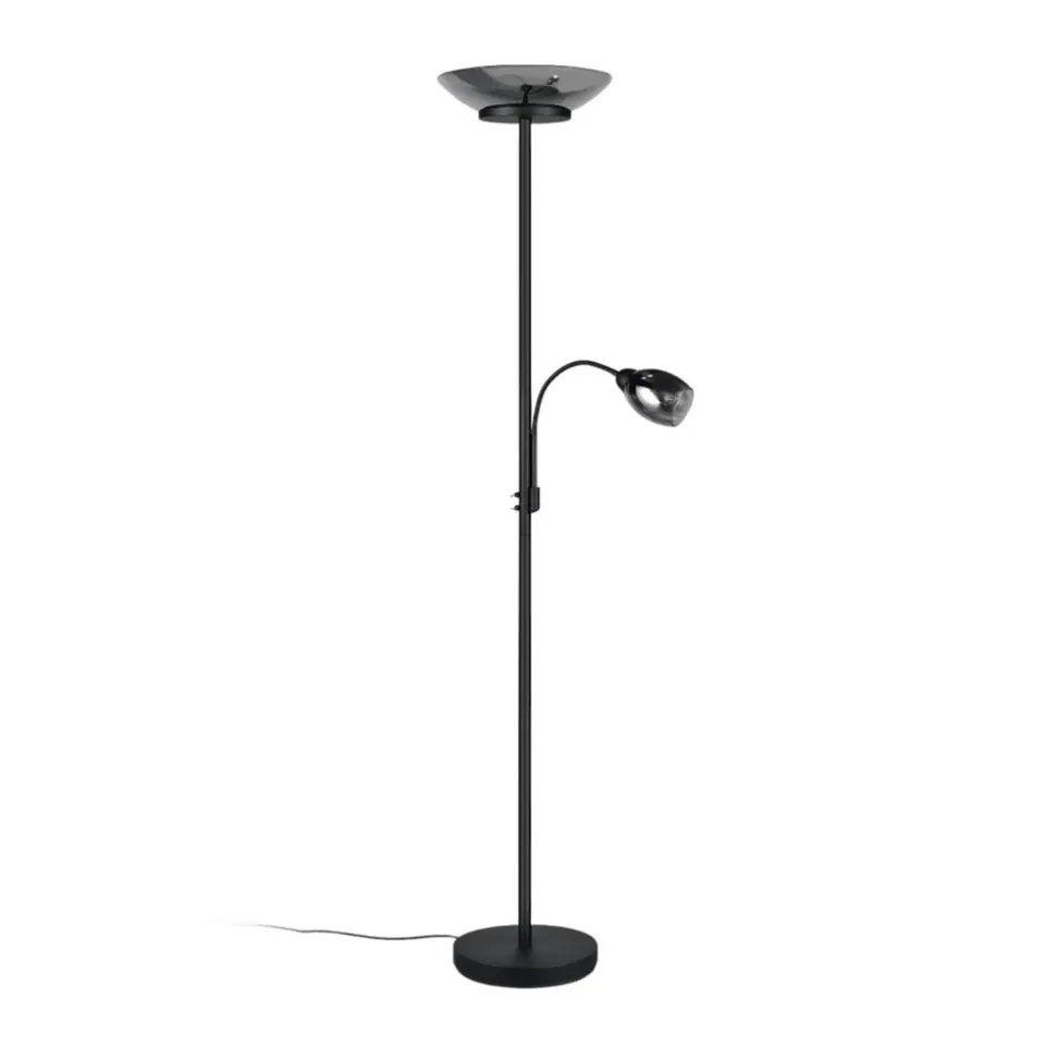Gulvlampe Gerry, sort mat, metal, højde 180 cm