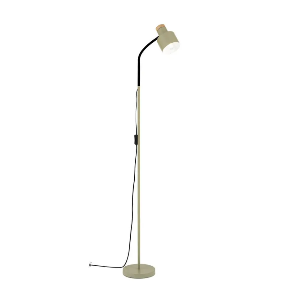 Gulvlampe Gili, stål, lysegrøn, højde 150 cm, E27