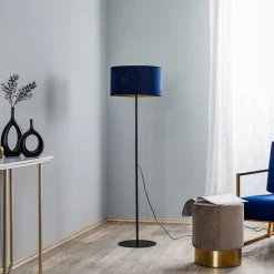 Gulvlampe Golden Roller mørkeblå/guld