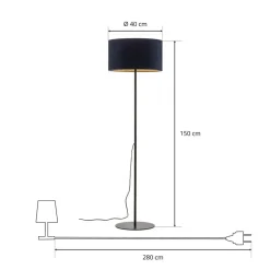 Gulvlampe Golden Roller mørkeblå/guld