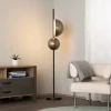 Gulvlampe LM-9113-2BSY, sort, metal, 180 cm høj, E14