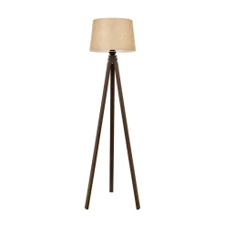 Gulvlampe LM-65214-1E med trebenet af træ