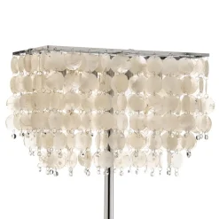 Gulvlampe Makani, krom, med muslingedekor