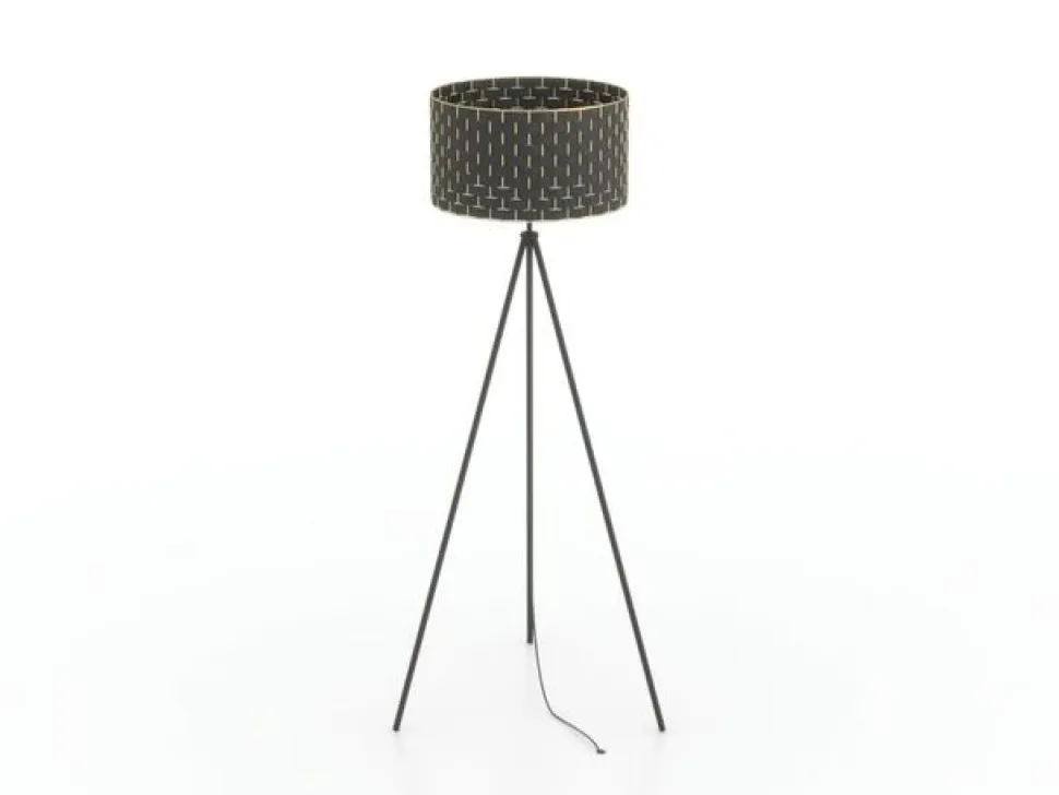 Gulvlampe Marasales i tekstil, tre ben