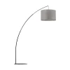 Gulvlampe Moby Gray med tekstilskærm