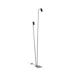 Gulvlampe Mono II, 2 lyskilder, sort/guld