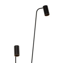 Gulvlampe Mono II, 2 lyskilder, sort/guld