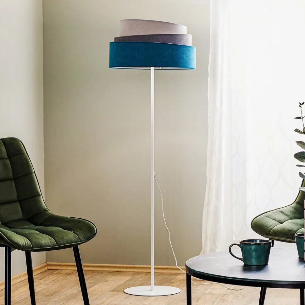 Gulvlampe Pastell Trio turkis/grå/lysegrå