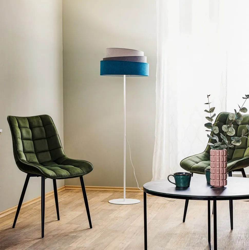 Gulvlampe Pastell Trio turkis/grå/lysegrå