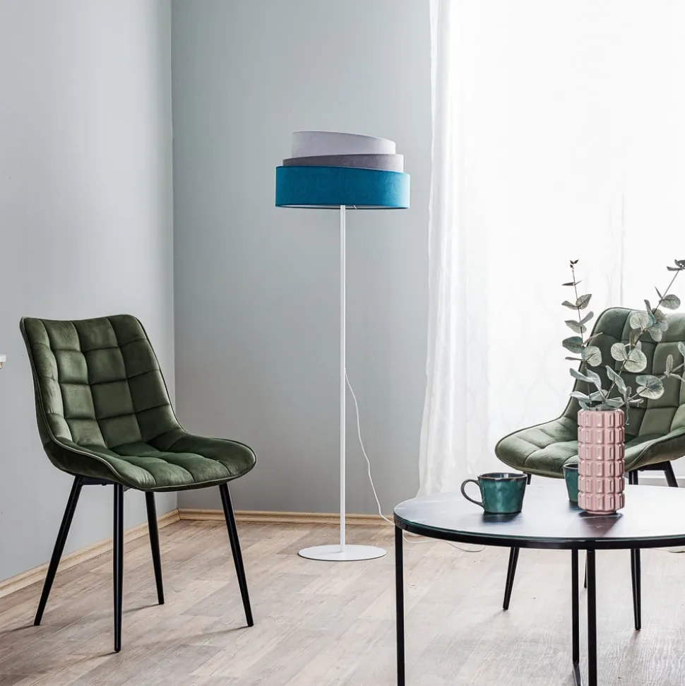 Gulvlampe Pastell Trio turkis/grå/lysegrå