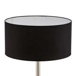 Gulvlampe Pongo med stofskærm og hylde