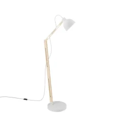 Gulvlampe Skansen, justerbar, hvid