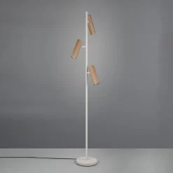 Gulvlampe Soka, brun/grå, højde 150 cm, metal, 3 lyskilder.