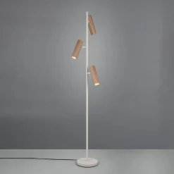 Gulvlampe Soka, brun/grå, højde 150 cm, metal, 3 lyskilder.