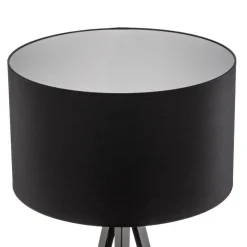 Gulvlampe Tago, treben, skærm sort/sølv