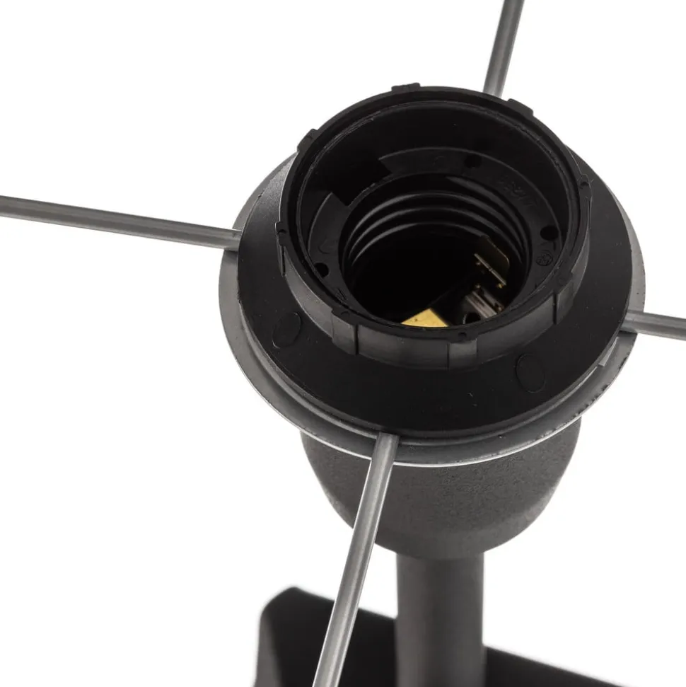 Gulvlampe Tago, treben, skærm sort/sølv